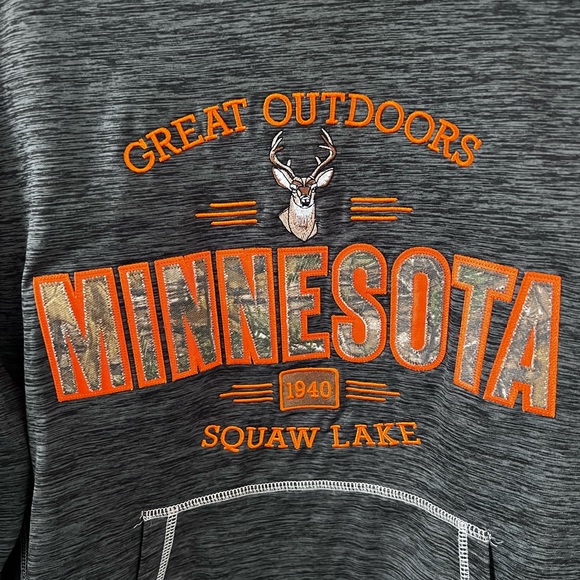 Mens medium, hoodie(gray and black), Great outdoors Minnesota, Squaw Lake - Picture 3 of 3